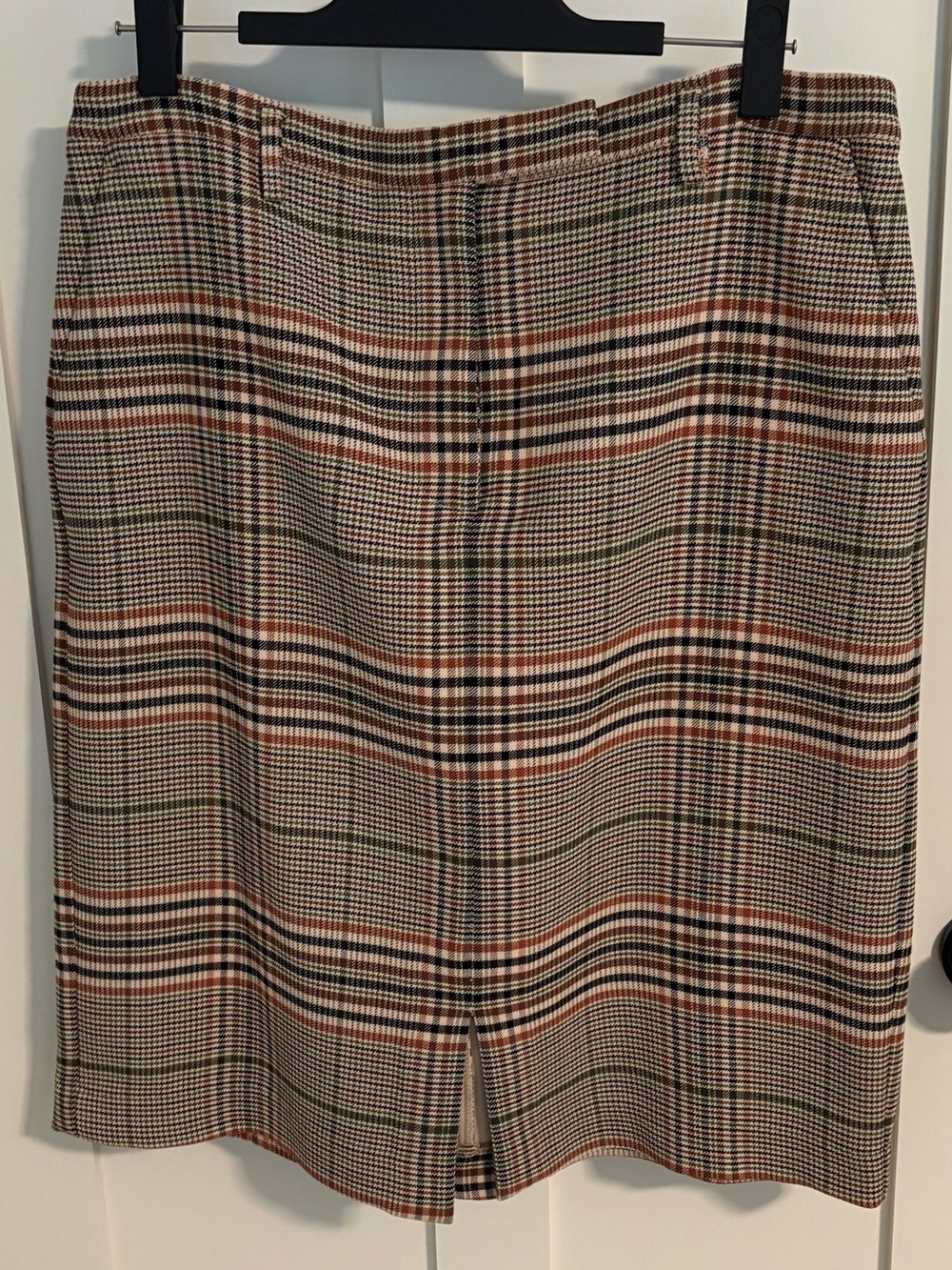 Ann Taylor Plaid Pencil Skirt in Brown, Tan and Black